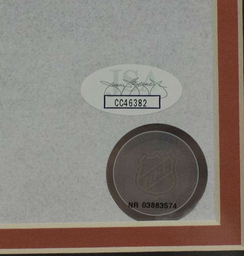 Bob Clarke Signed Philadelphia Flyers 22x27 Custom Framed Photo Display with (5) Inscriptions (JSA COA) at PristineAuction.com Bob Clarke Signed Philadelphia Flyers 22x27 Custom Framed Photo Display with (5) Inscriptions (JSA COA) at PristineAuction.com