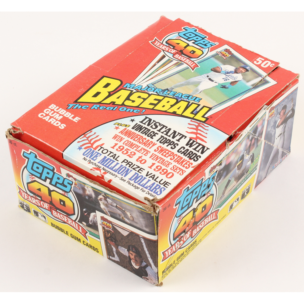 1991 Topps 40 Years of Baseball Wax Box with (36) Packs Pristine Auction