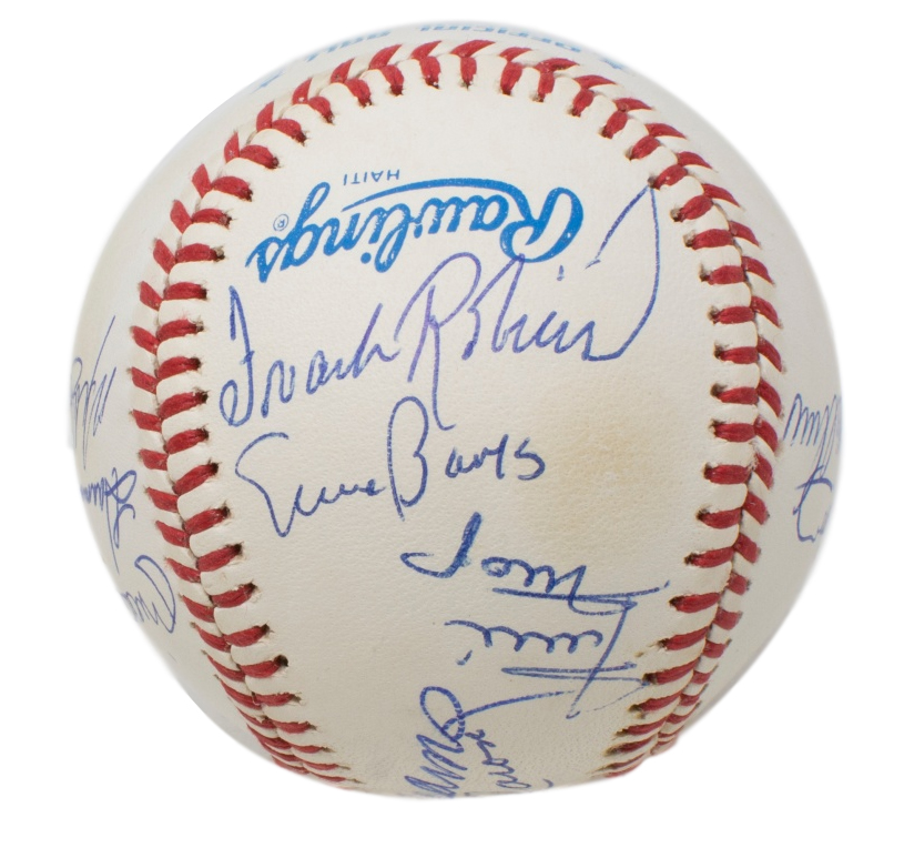 500 Home Run Club ONL Baseball Signed by (11) with Ted Williams, Hank Aaron, Willie Mays, Mickey Mantle, Reggie Jackson (Beckett LOA) at PristineAuction.com 500 Home Run Club ONL Baseball Signed by (11) with Ted Williams, Hank Aaron, Willie Mays, Mickey Mantle, Reggie Jackson (Beckett LOA) at PristineAuction.com