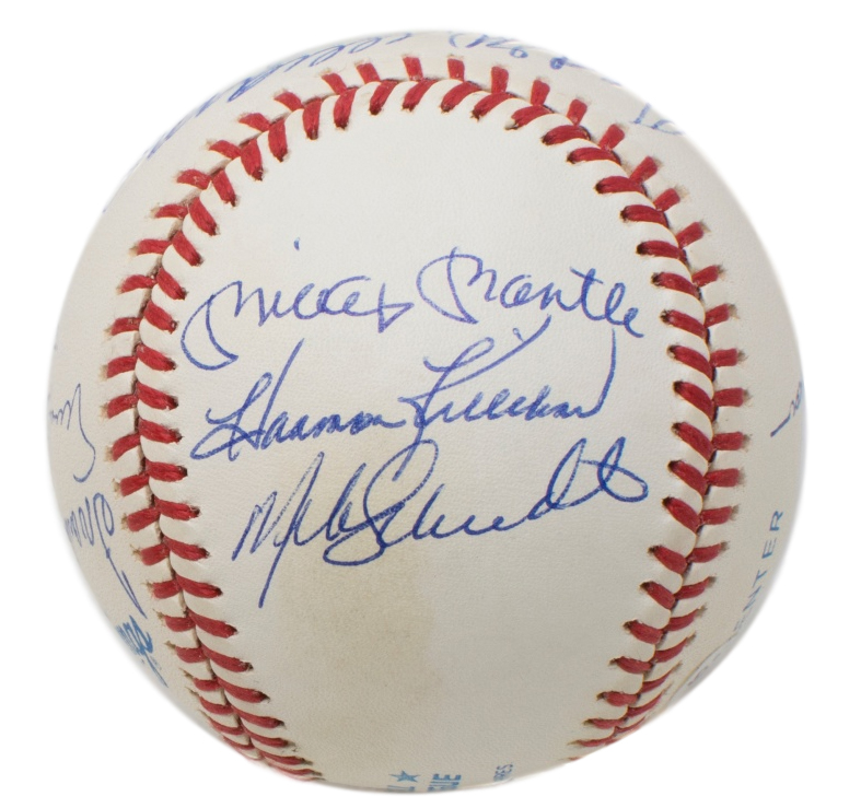 500 Home Run Club ONL Baseball Signed by (11) with Ted Williams, Hank Aaron, Willie Mays, Mickey Mantle, Reggie Jackson (Beckett LOA) at PristineAuction.com 500 Home Run Club ONL Baseball Signed by (11) with Ted Williams, Hank Aaron, Willie Mays, Mickey Mantle, Reggie Jackson (Beckett LOA) at PristineAuction.com