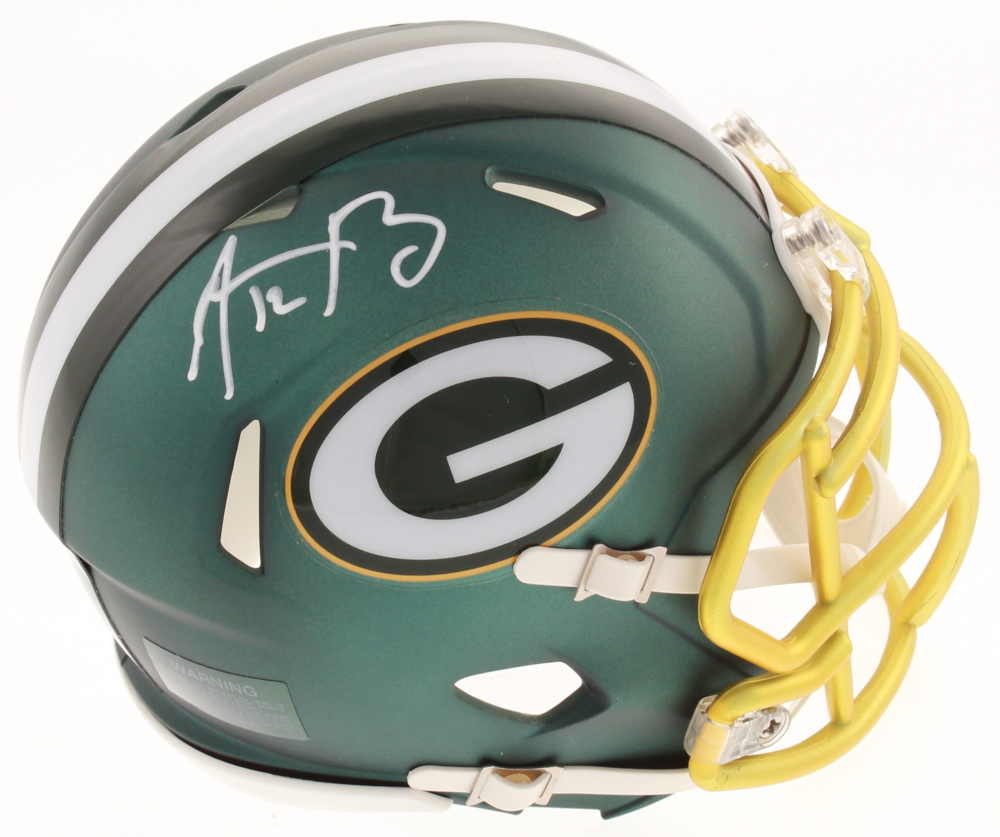 Aaron Rodgers Signed Packers Blaze Speed Mini-Helmet (Fanatics Hologram) at PristineAuction.com Aaron Rodgers Signed Packers Blaze Speed Mini-Helmet (Fanatics Hologram) at PristineAuction.com