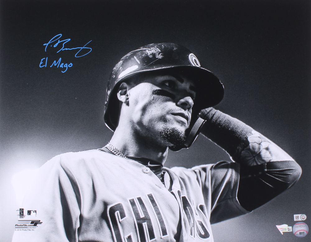 Javier Baez Signed Chicago Cubs 16x20 Photo Inscribed "El Mago" (MLB & Fanatics Hologram) at PristineAuction.com Javier Baez Signed Chicago Cubs 16x20 Photo Inscribed "El Mago" (MLB & Fanatics Hologram) at PristineAuction.com
