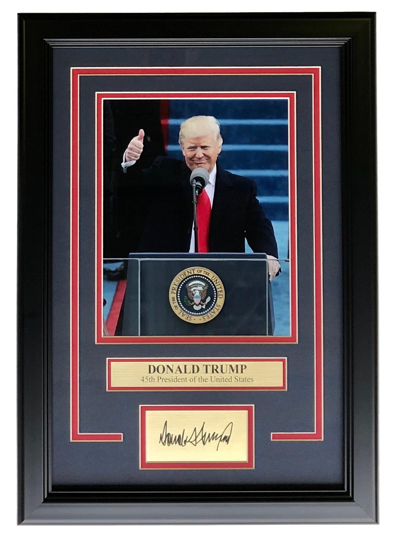 Donald Trump 11x18 Custom Framed Photo Display at PristineAuction.com Donald Trump 11x18 Custom Framed Photo Display at PristineAuction.com