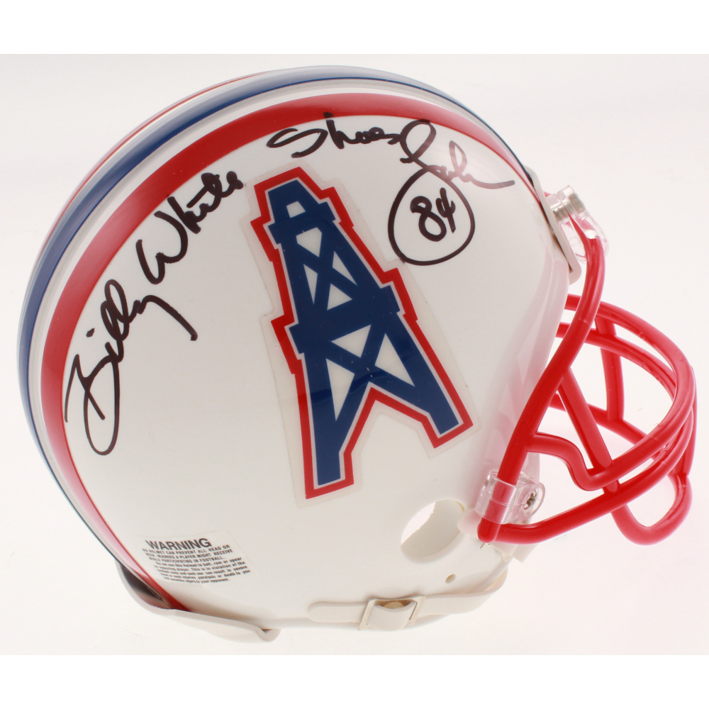 Billy "White Shoes" Johnson Signed Houston Oilers Mini Helmet (TriStar