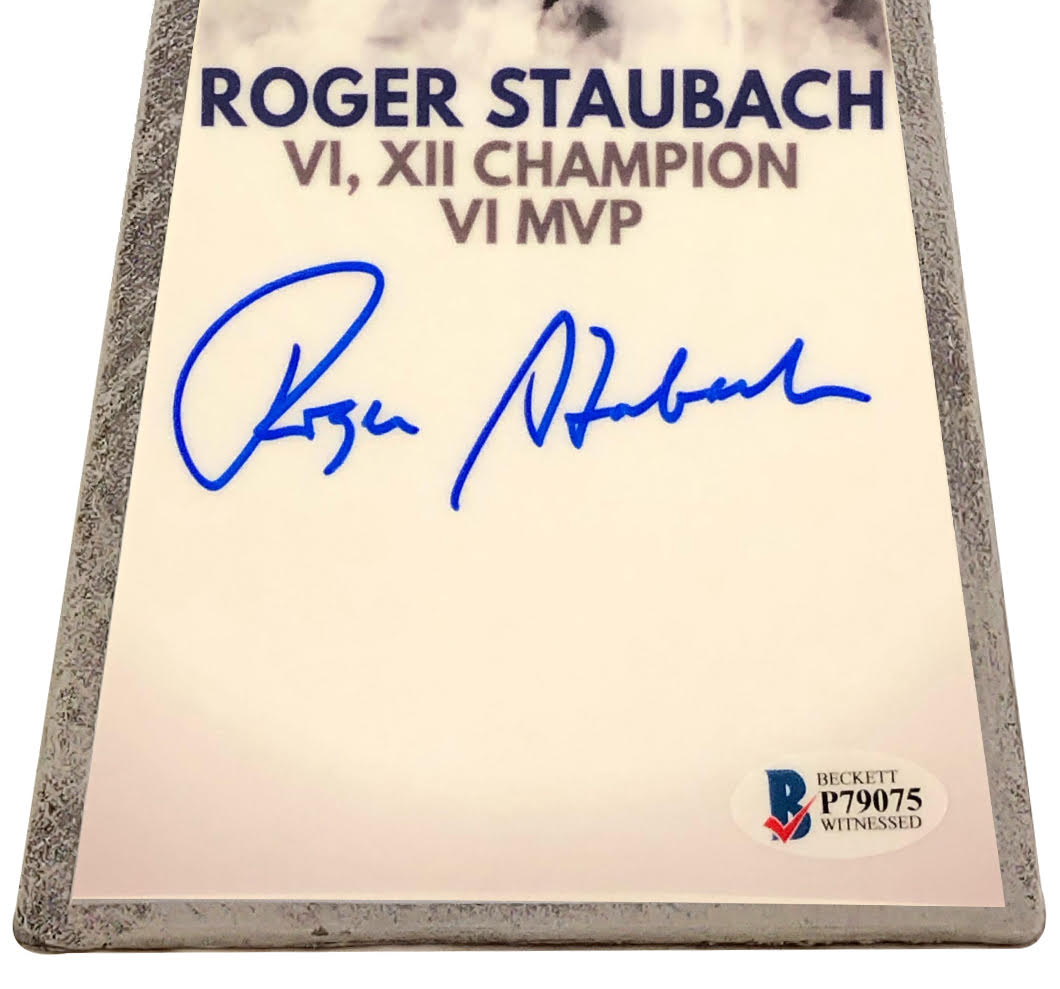 Roger Staubach Signed Cowboys 15” Football Championship Trophy (Beckett COA) at PristineAuction.com Roger Staubach Signed Cowboys 15” Football Championship Trophy (Beckett COA) at PristineAuction.com