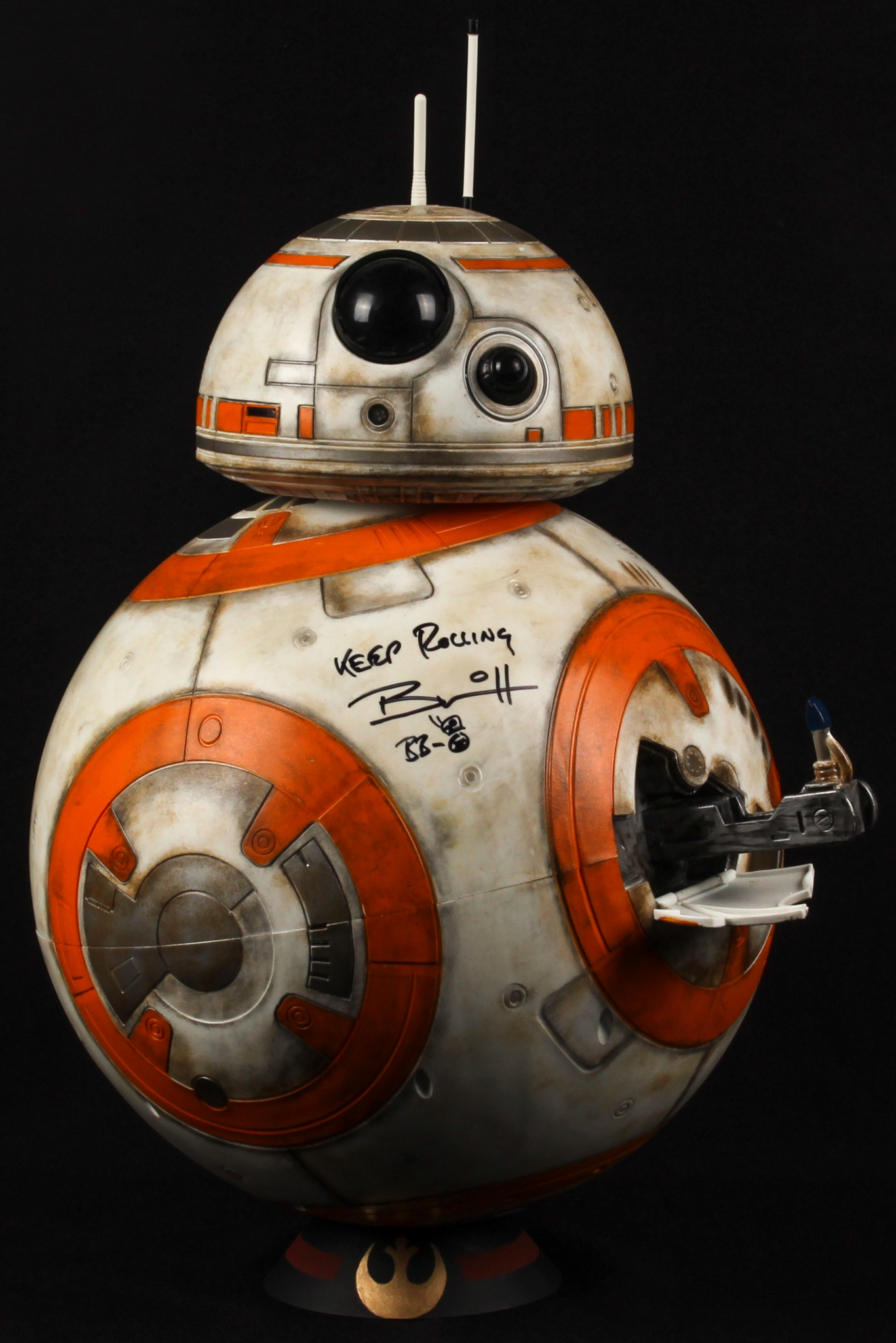 Brian Herring Signed Disney "Star Wars: The Force Awakens" Big-Figs Deluxe 18" Custom Hand-Painted BB-8 Figure Inscribed "Keep Rolling" & "BB-8" with Hand-Drawn BB-8 Sketch - 1/1 (PA COA) at PristineAuction.com Brian Herring Signed Disney "Star Wars: The Force Awakens" Big-Figs Deluxe 18" Custom Hand-Painted BB-8 Figure Inscribed "Keep Rolling" & "BB-8" with Hand-Drawn BB-8 Sketch - 1/1 (PA COA) at PristineAuction.com