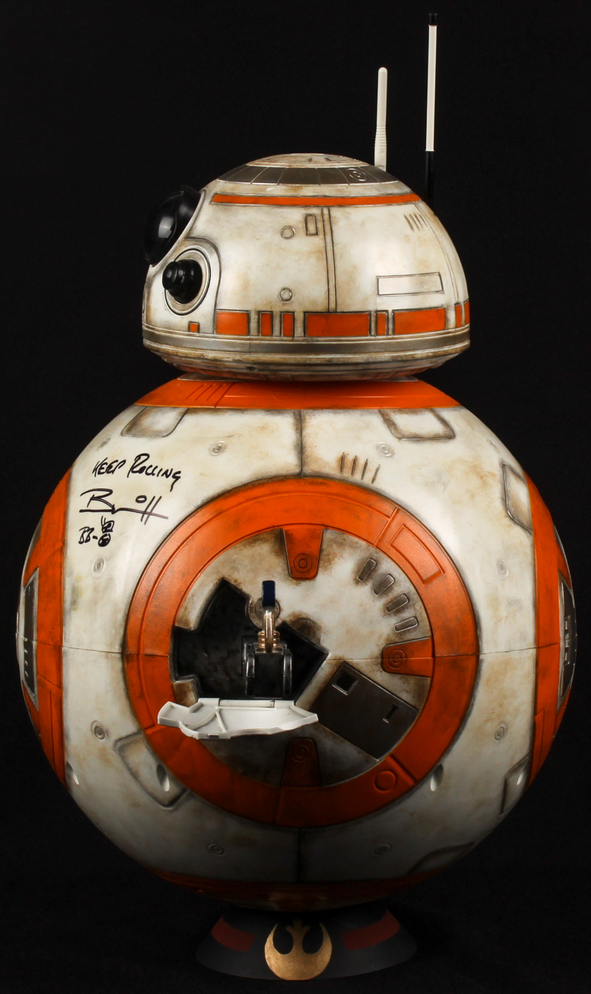 Brian Herring Signed Disney "Star Wars: The Force Awakens" Big-Figs Deluxe 18" Custom Hand-Painted BB-8 Figure Inscribed "Keep Rolling" & "BB-8" with Hand-Drawn BB-8 Sketch - 1/1 (PA COA) at PristineAuction.com Brian Herring Signed Disney "Star Wars: The Force Awakens" Big-Figs Deluxe 18" Custom Hand-Painted BB-8 Figure Inscribed "Keep Rolling" & "BB-8" with Hand-Drawn BB-8 Sketch - 1/1 (PA COA) at PristineAuction.com