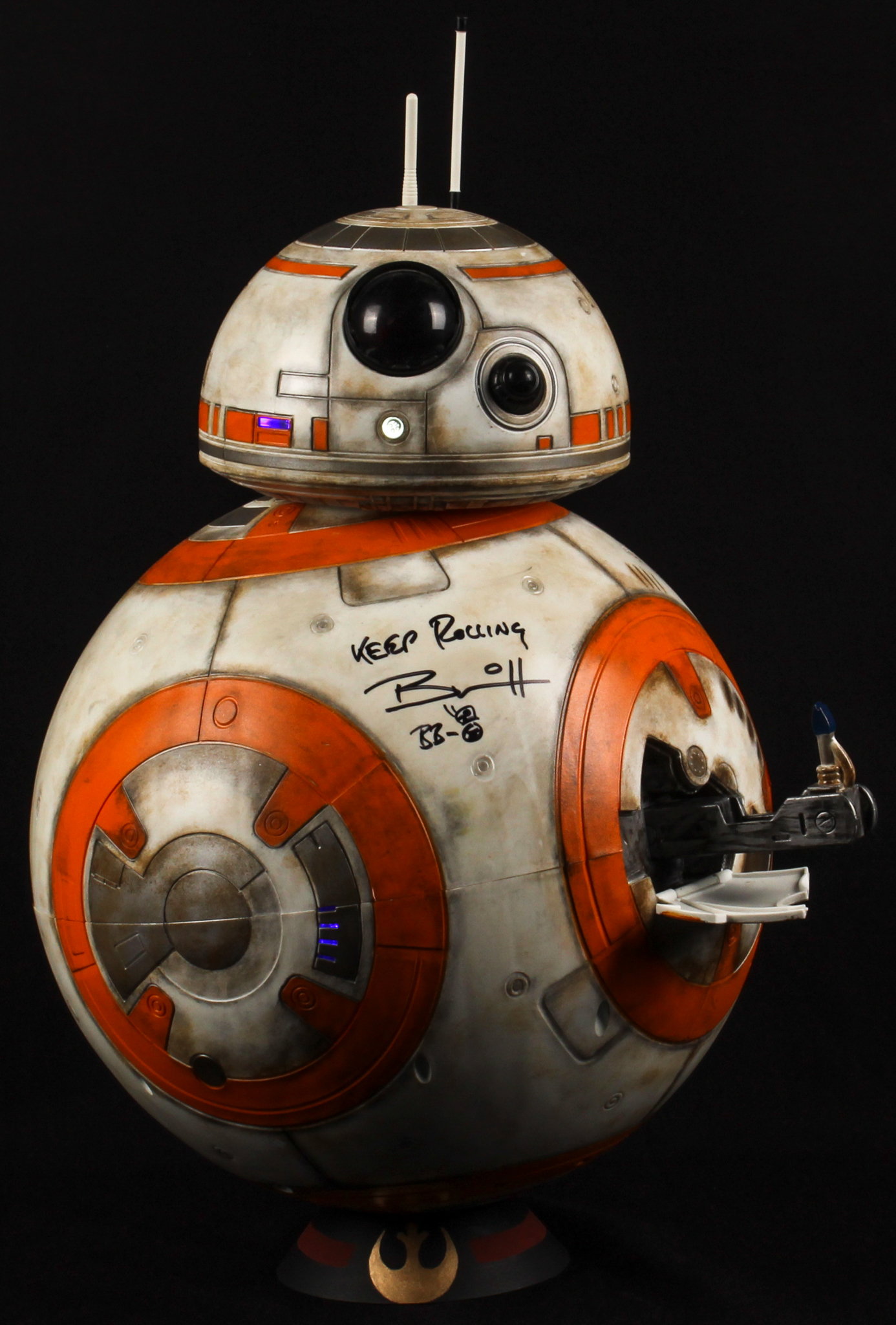 Brian Herring Signed Disney "Star Wars: The Force Awakens" Big-Figs Deluxe 18" Custom Hand-Painted BB-8 Figure Inscribed "Keep Rolling" & "BB-8" with Hand-Drawn BB-8 Sketch - 1/1 (PA COA) at PristineAuction.com Brian Herring Signed Disney "Star Wars: The Force Awakens" Big-Figs Deluxe 18" Custom Hand-Painted BB-8 Figure Inscribed "Keep Rolling" & "BB-8" with Hand-Drawn BB-8 Sketch - 1/1 (PA COA) at PristineAuction.com