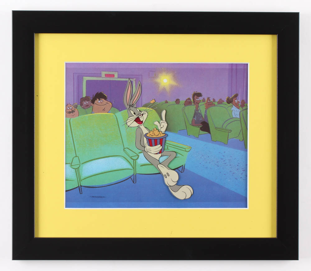 Warner Bros. "Bugs Bunny At The Movies" 13x15 Custom Framed Animation Serigraph Display at PristineAuction.com Warner Bros. "Bugs Bunny At The Movies" 13x15 Custom Framed Animation Serigraph Display at PristineAuction.com