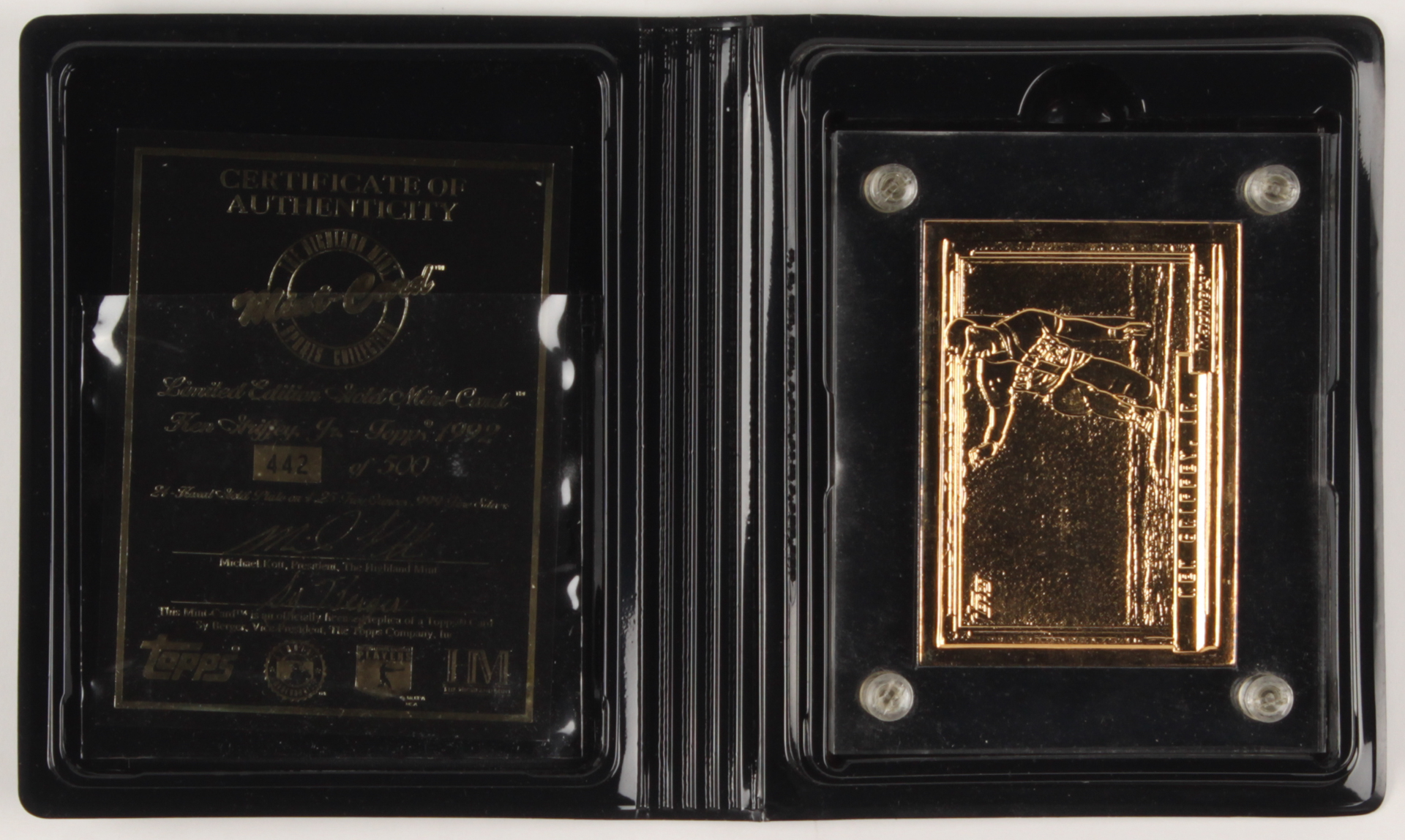 1994 Highland Mint Mint-Cards Topps #17 Ken Griffey Jr. 92 / G / 500 (Highland Mint COA) at PristineAuction.com 1994 Highland Mint Mint-Cards Topps #17 Ken Griffey Jr. 92 / G / 500 (Highland Mint COA) at PristineAuction.com