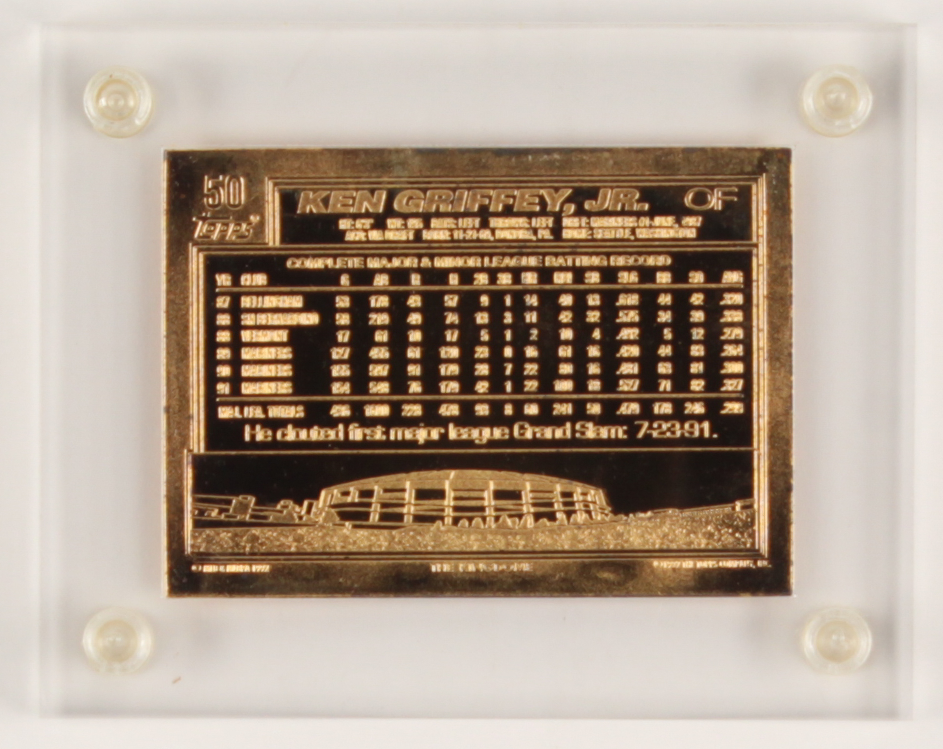 1994 Highland Mint Mint-Cards Topps #17 Ken Griffey Jr. 92 / G / 500 (Highland Mint COA) at PristineAuction.com 1994 Highland Mint Mint-Cards Topps #17 Ken Griffey Jr. 92 / G / 500 (Highland Mint COA) at PristineAuction.com