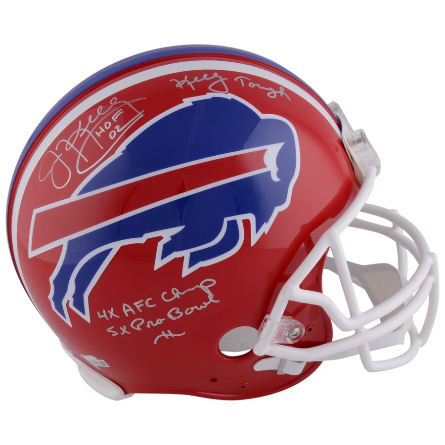 Jim Kelly Signed Buffalo Bills LE Full-Size Authentic On-Field Helmet with Multiple Stat Inscriptions (Fanatics Hologram) at PristineAuction.com Jim Kelly Signed Buffalo Bills LE Full-Size Authentic On-Field Helmet with Multiple Stat Inscriptions (Fanatics Hologram) at PristineAuction.com
