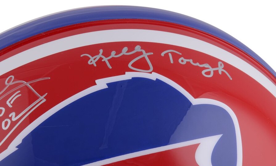 Jim Kelly Signed Buffalo Bills LE Full-Size Authentic On-Field Helmet with Multiple Stat Inscriptions (Fanatics Hologram) at PristineAuction.com Jim Kelly Signed Buffalo Bills LE Full-Size Authentic On-Field Helmet with Multiple Stat Inscriptions (Fanatics Hologram) at PristineAuction.com
