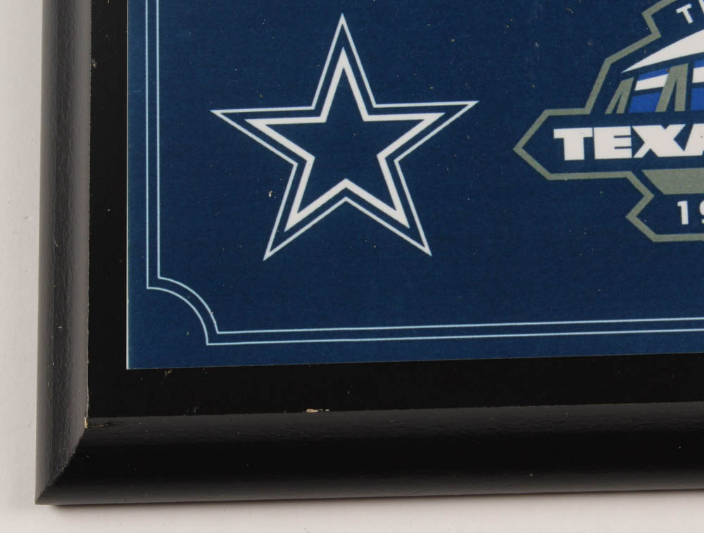 Dallas Cowboys Texas Stadium "The Farewell" Final Season 8x10 Plaque with Game-Used Turf (Steiner COA) at PristineAuction.com Dallas Cowboys Texas Stadium "The Farewell" Final Season 8x10 Plaque with Game-Used Turf (Steiner COA) at PristineAuction.com