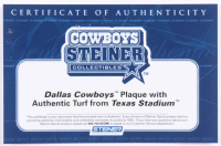 Dallas Cowboys Texas Stadium "The Farewell" Final Season 8x10 Plaque with Game-Used Turf (Steiner COA) at PristineAuction.com Dallas Cowboys Texas Stadium "The Farewell" Final Season 8x10 Plaque with Game-Used Turf (Steiner COA) at PristineAuction.com
