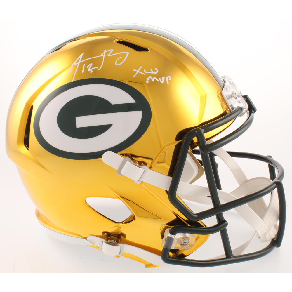 Aaron Rodgers Signed Green Bay Packers FullSize Chrome Speed Helmet