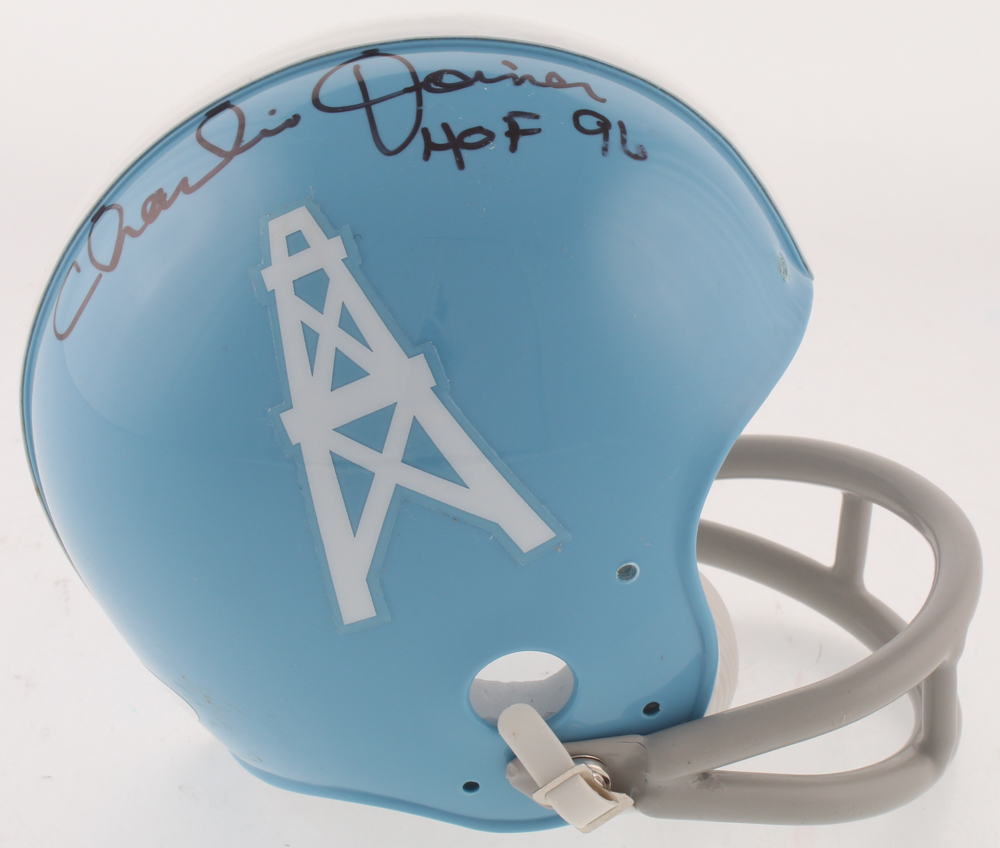 Charlie Joiner Signed Houston Oilers Mini Helmet Inscribed "HOF 96" (JSA COA) at PristineAuction.com Charlie Joiner Signed Houston Oilers Mini Helmet Inscribed "HOF 96" (JSA COA) at PristineAuction.com