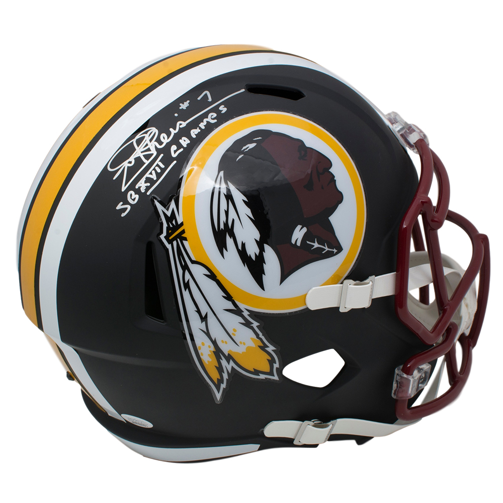 Joe Theismann Signed Washington Redskins Matte Black FullSize Speed Helmet Inscribed "SB XVII
