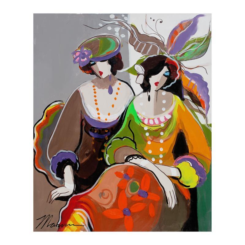 Isaac Maimon Signed "Casual Conversation" 31x24.5 Original Acrylic Painting on Canvas (PA LOA) at PristineAuction.com Isaac Maimon Signed "Casual Conversation" 31x24.5 Original Acrylic Painting on Canvas (PA LOA) at PristineAuction.com