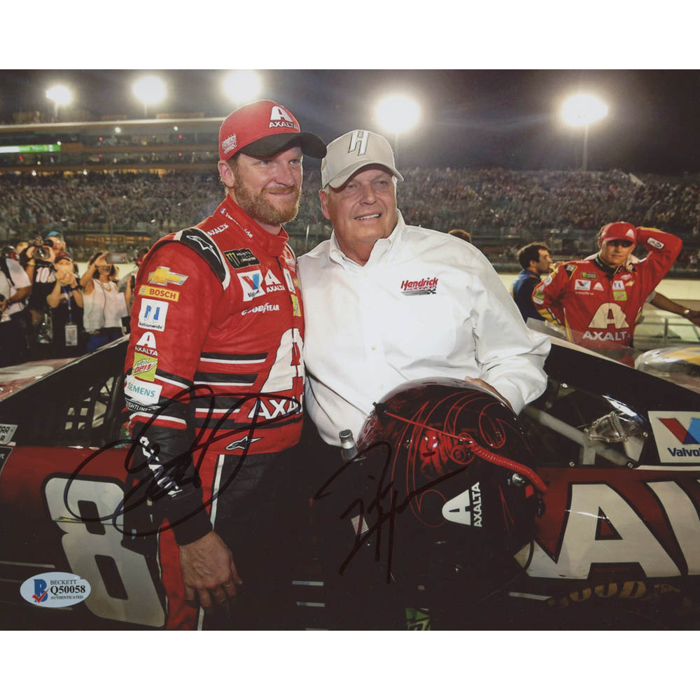 Rick Hendrick & Dale Earnhardt Jr. Signed 8x10 Photo (Beckett COA) at PristineAuction.com
