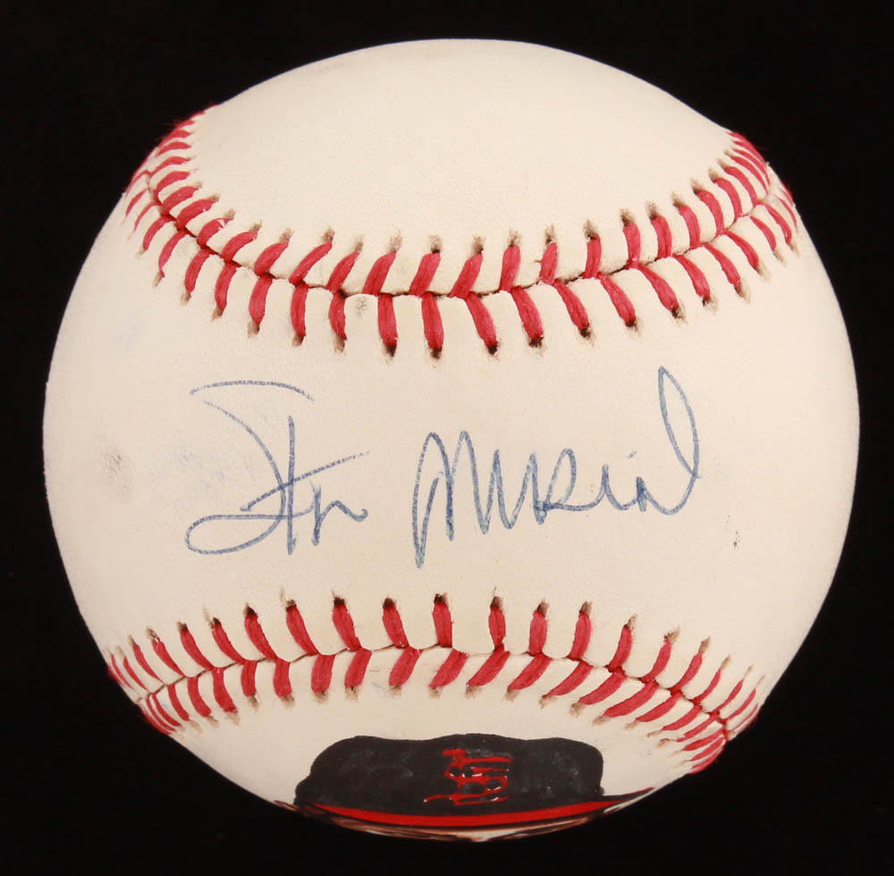 Stan Musial Signed ONL Baseball with Hand-Drawn Portrait (JSA COA) at PristineAuction.com Stan Musial Signed ONL Baseball with Hand-Drawn Portrait (JSA COA) at PristineAuction.com