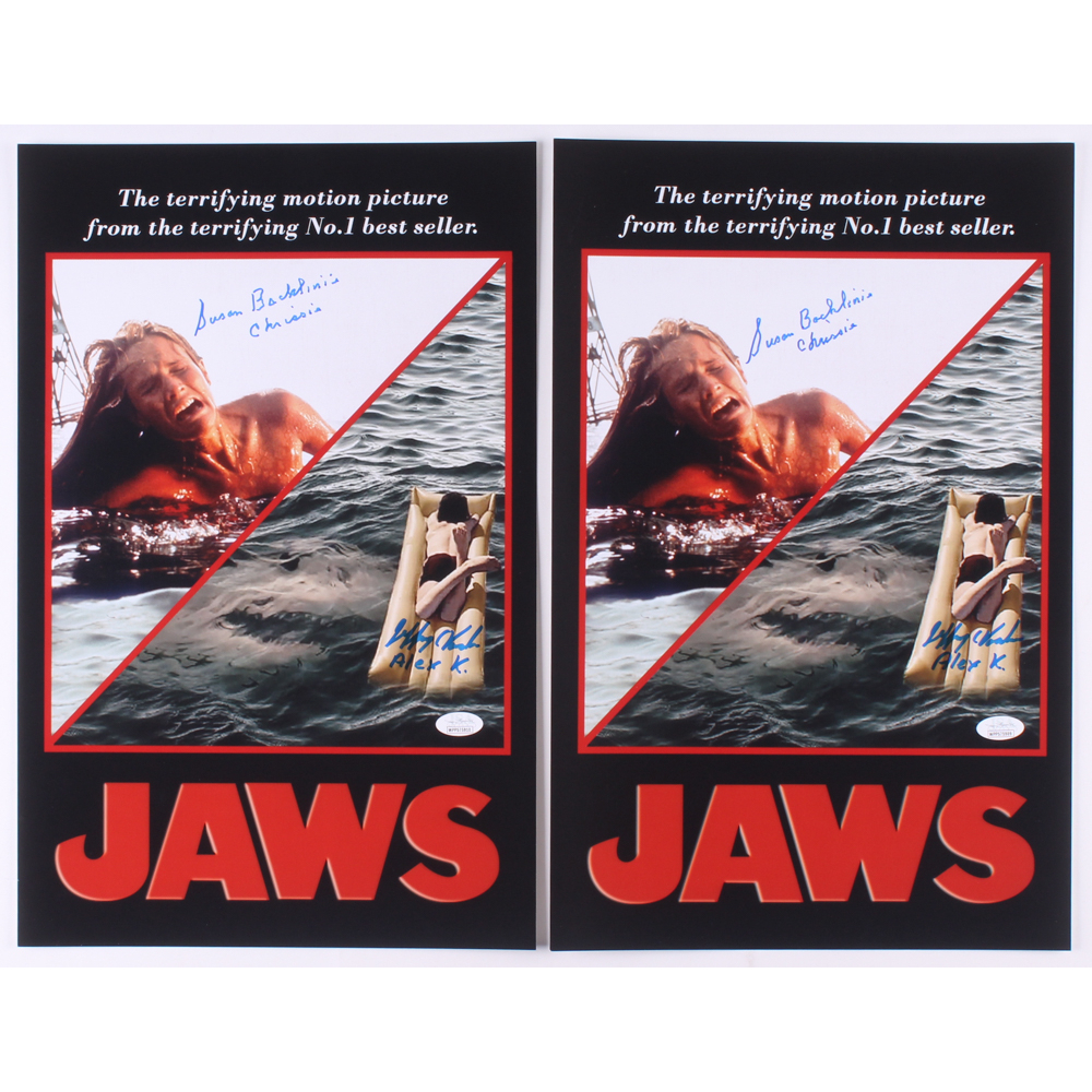 Lot of (2) Jeffrey Voorhees & Susan Backlinie Signed "Jaws" 11x17 ...