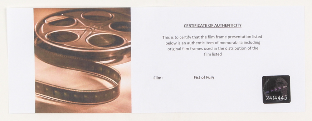 "Fist of Fury" LE 8x10 Custom Matted Original Film / Movie Cell Display at PristineAuction.com "Fist of Fury" LE 8x10 Custom Matted Original Film / Movie Cell Display at PristineAuction.com