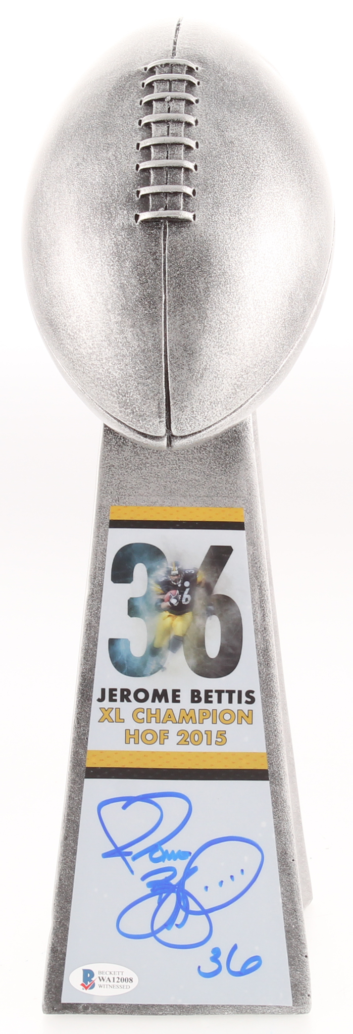 Jerome Bettis - Steelers - Signed Large Lombardi Trophy (Beckett COA) at PristineAuction.com Jerome Bettis - Steelers - Signed Large Lombardi Trophy (Beckett COA) at PristineAuction.com