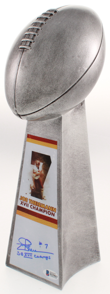 Joe Theismann - Redskins - Signed Large Lombardi Trophy Inscribed "SB XVII Champs" (Beckett COA) at PristineAuction.com Joe Theismann - Redskins - Signed Large Lombardi Trophy Inscribed "SB XVII Champs" (Beckett COA) at PristineAuction.com