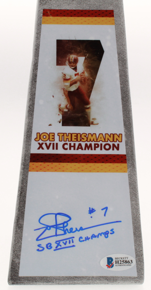 Joe Theismann - Redskins - Signed Large Lombardi Trophy Inscribed "SB XVII Champs" (Beckett COA) at PristineAuction.com Joe Theismann - Redskins - Signed Large Lombardi Trophy Inscribed "SB XVII Champs" (Beckett COA) at PristineAuction.com