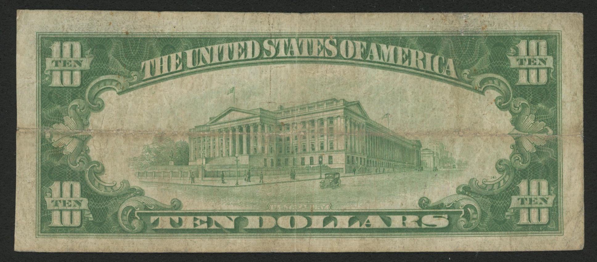 1929 $10 Ten-Dollar U.S. National Currency Bank Note with Brown Seal (The Chase National Bank of the City of New York, New York) at PristineAuction.com 1929 $10 Ten-Dollar U.S. National Currency Bank Note with Brown Seal (The Chase National Bank of the City of New York, New York) at PristineAuction.com