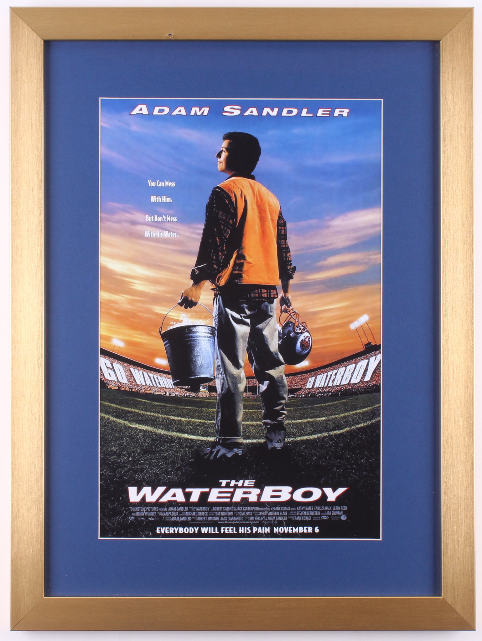 "The Waterboy" 16x21.5 Custom Framed Movie Poster Print Display at PristineAuction.com "The Waterboy" 16x21.5 Custom Framed Movie Poster Print Display at PristineAuction.com
