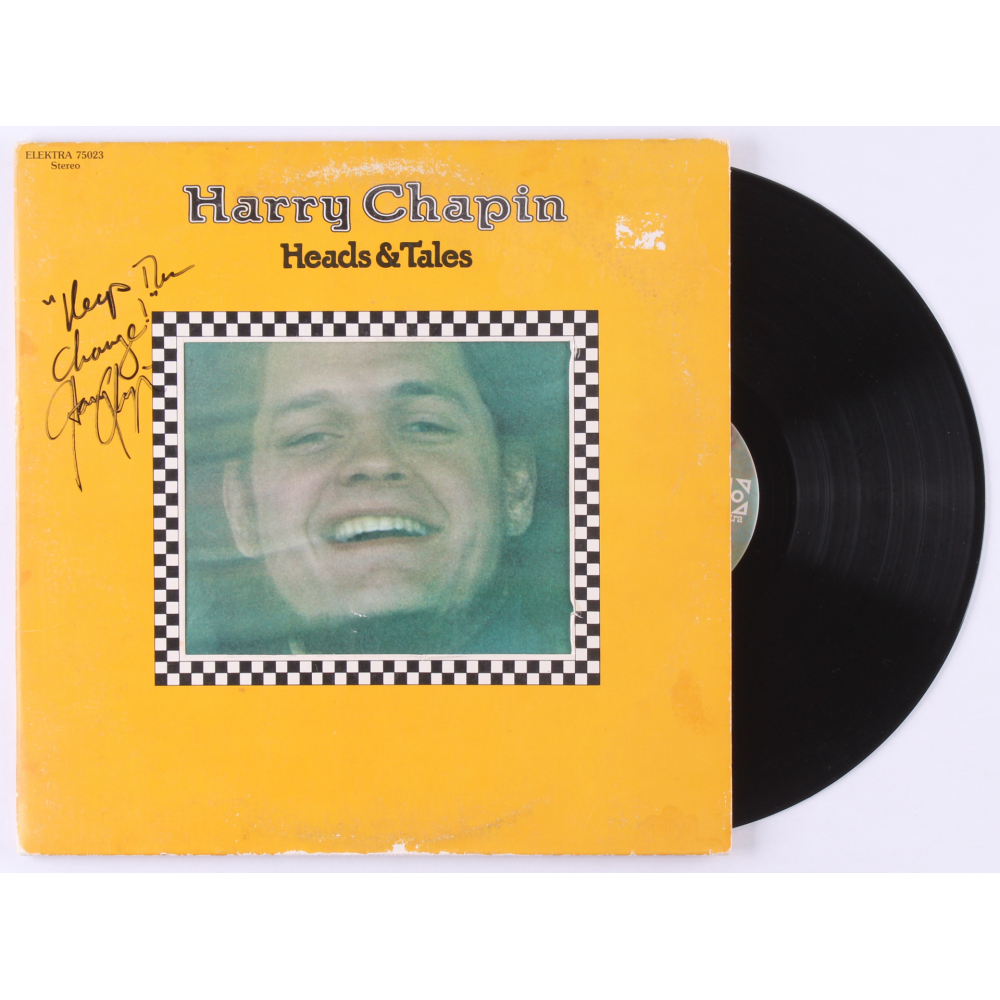 Harry Chapin Signed "Heads & Tales" Vinyl Record Album Inscribed "Keep