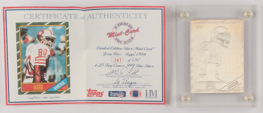 1997 Highland Mint Mint-Cards Topps #29 Jerry Rice 86 / S / 750 at PristineAuction.com 1997 Highland Mint Mint-Cards Topps #29 Jerry Rice 86 / S / 750 at PristineAuction.com