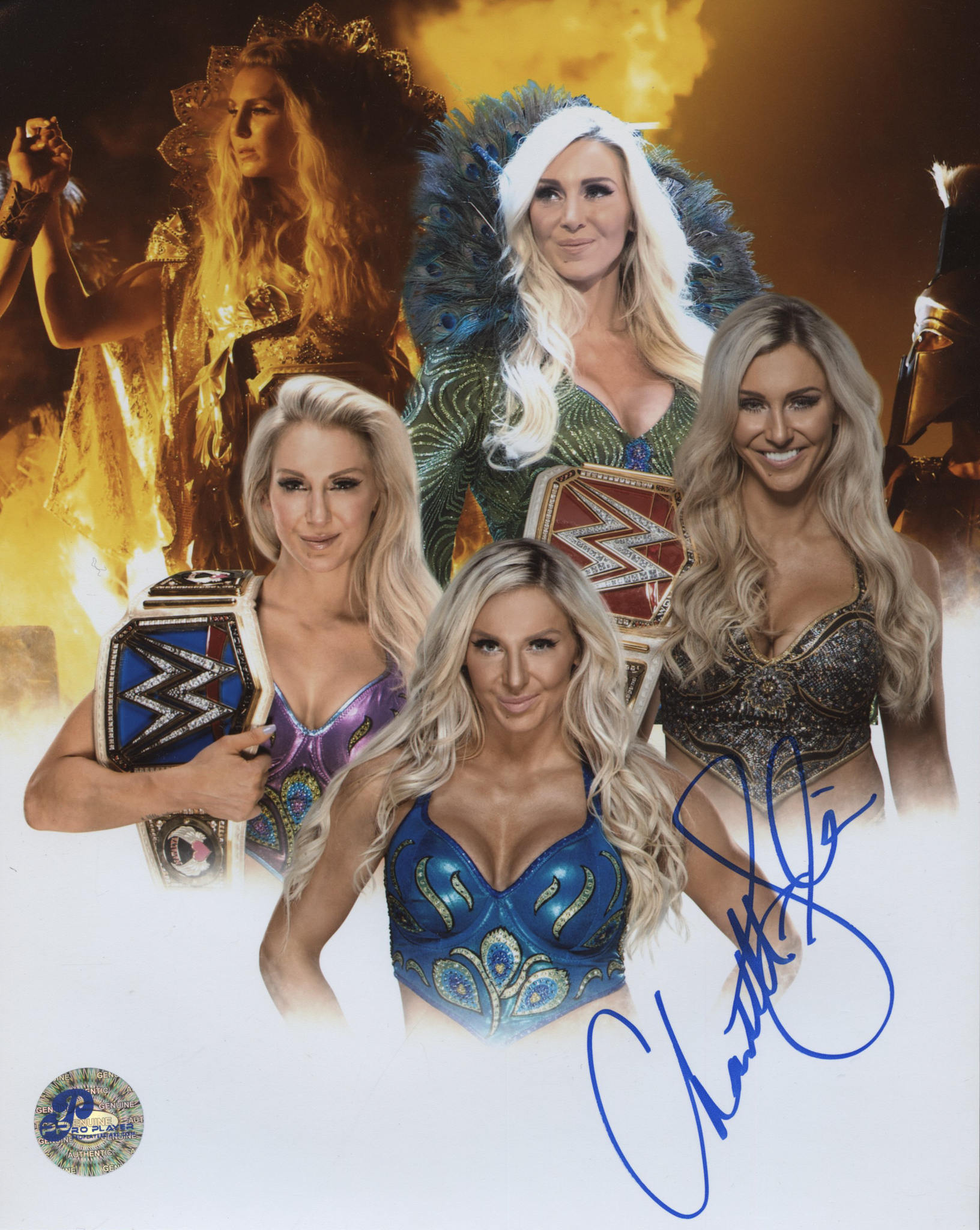 Charlotte Flair Signed WWE 8x10 Photo (Pro Player Hologram) at PristineAuction.com Charlotte Flair Signed WWE 8x10 Photo (Pro Player Hologram) at PristineAuction.com