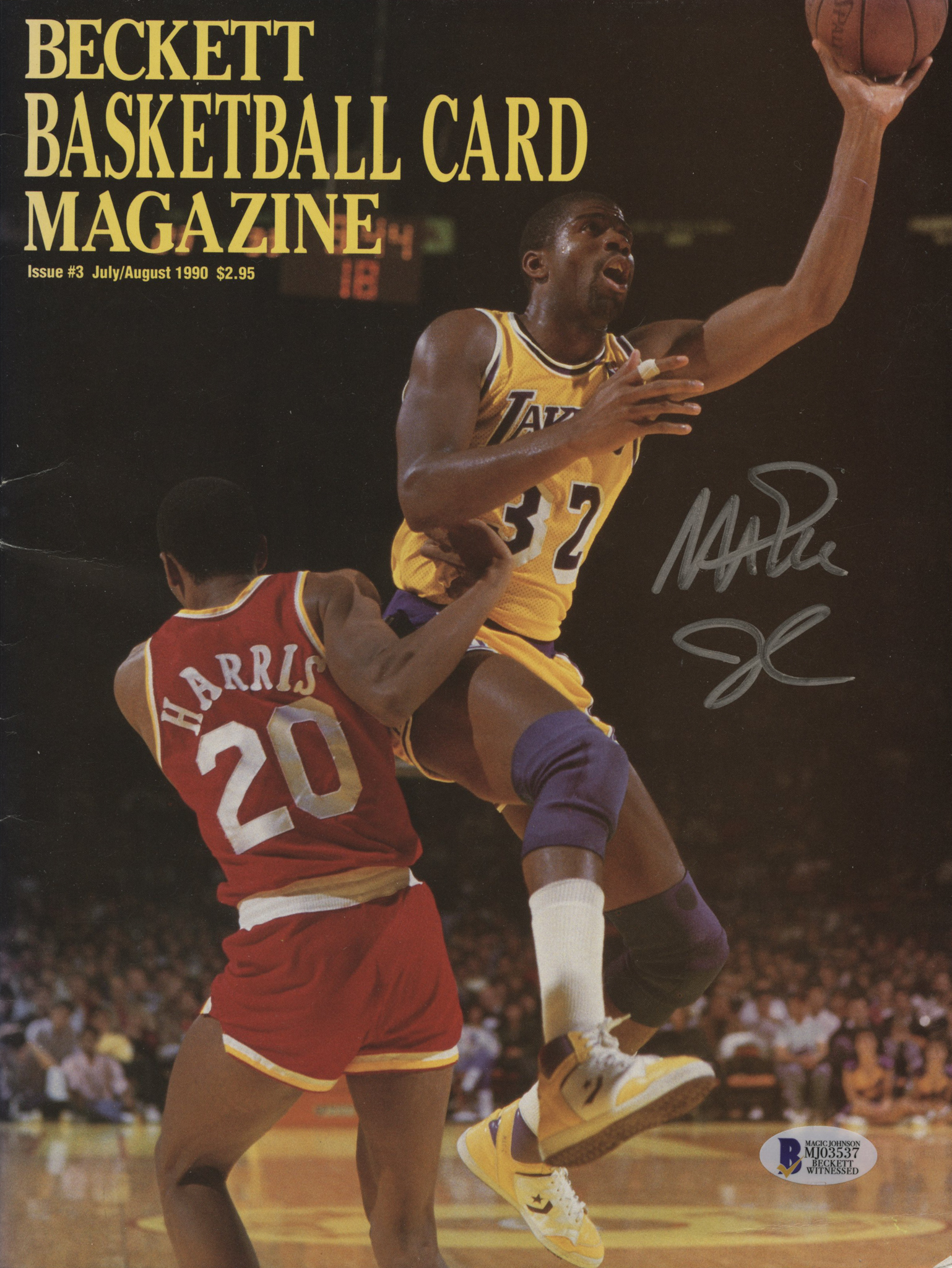 Magic Johnson Signed 1990 Beckett Basketball Card Magazine (Beckett COA) at PristineAuction.com Magic Johnson Signed 1990 Beckett Basketball Card Magazine (Beckett COA) at PristineAuction.com