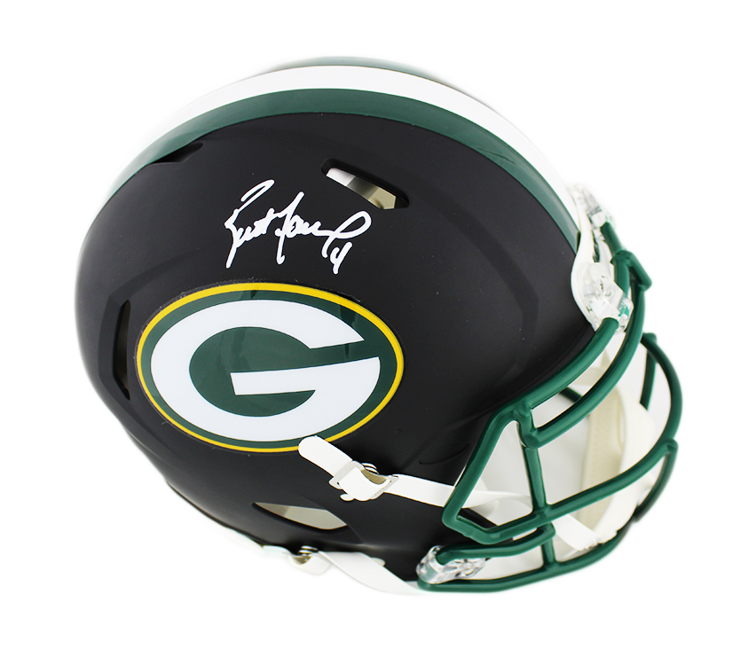 Brett Favre Signed Green Bay Packers Matte Black Full-Size Speed Helmet (Radtke COA) at PristineAuction.com Brett Favre Signed Green Bay Packers Matte Black Full-Size Speed Helmet (Radtke COA) at PristineAuction.com