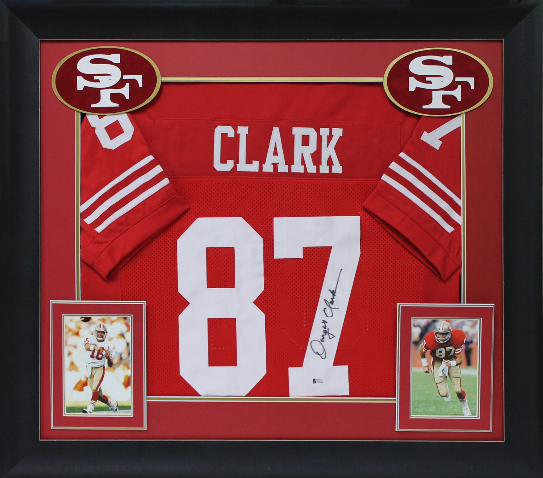 Dwight Clark Signed Custom Framed Jersey (Beckett) at PristineAuction.com Dwight Clark Signed Custom Framed Jersey (Beckett) at PristineAuction.com