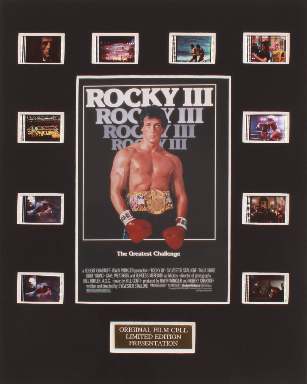 "Rocky III" LE 8x10 Custom Matted Original Film / Movie Cell Display at PristineAuction.com "Rocky III" LE 8x10 Custom Matted Original Film / Movie Cell Display at PristineAuction.com