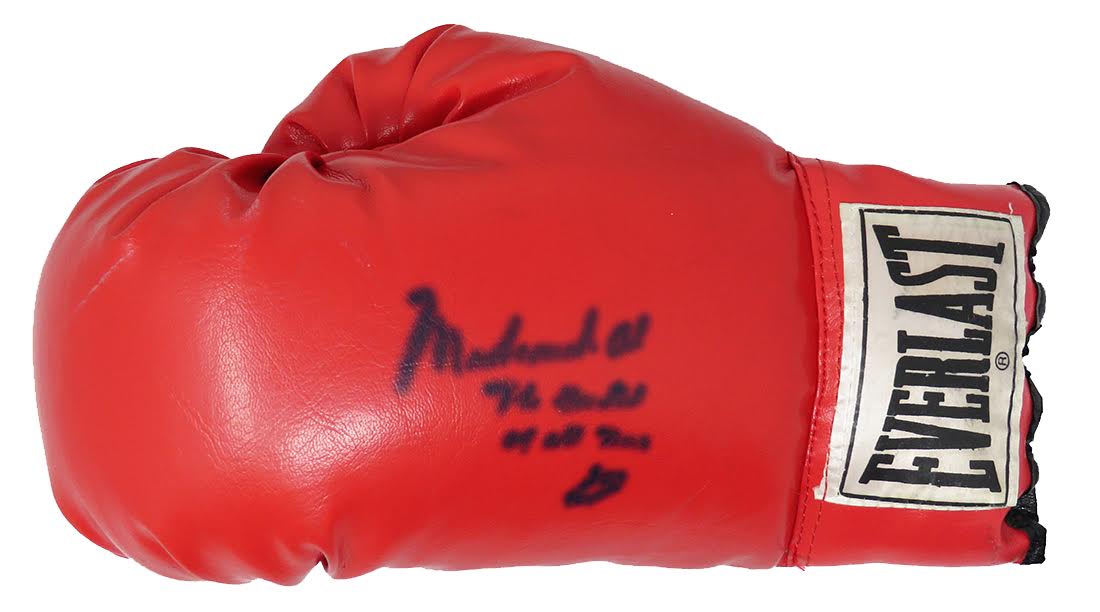 Schwartz Sports Boxing Superstar Signed & Inscribed Mystery Boxing Glove - Series 2 (Limited to 150) *Muhammad Ali Glove – Grand Prize* at PristineAuction.com Schwartz Sports Boxing Superstar Signed & Inscribed Mystery Boxing Glove - Series 2 (Limited to 150) *Muhammad Ali Glove – Grand Prize* at PristineAuction.com