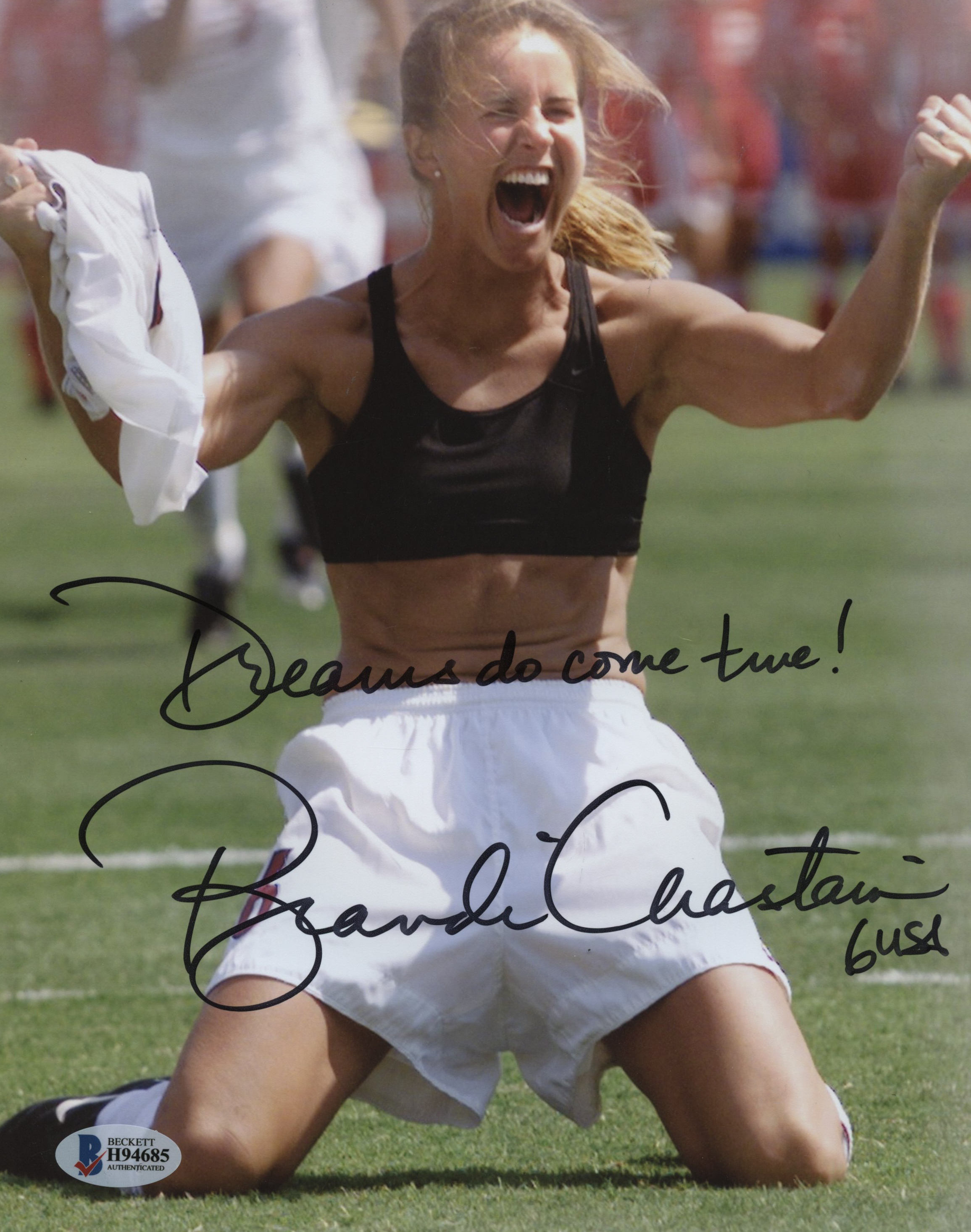 Brandi Chastain Signed Team USA 8x10 Photo Inscribed "USA" & "Dreams Do Come True!" (Beckett COA) at PristineAuction.com Brandi Chastain Signed Team USA 8x10 Photo Inscribed "USA" & "Dreams Do Come True!" (Beckett COA) at PristineAuction.com