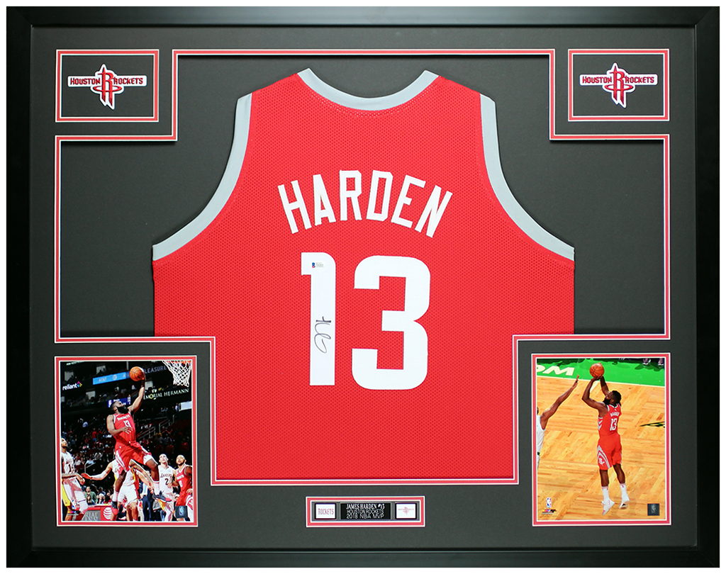 James Harden Signed 35x43 Custom Framed Jersey Display (Beckett COA) at PristineAuction.com James Harden Signed 35x43 Custom Framed Jersey Display (Beckett COA) at PristineAuction.com
