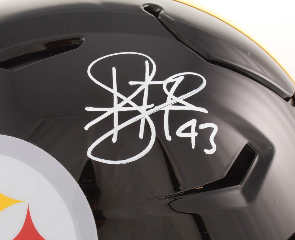 Troy Polamalu Signed Pittsburgh Steelers Full-Size Authentic On-Field SpeedFlex Helmet (Beckett COA) at PristineAuction.com Troy Polamalu Signed Pittsburgh Steelers Full-Size Authentic On-Field SpeedFlex Helmet (Beckett COA) at PristineAuction.com