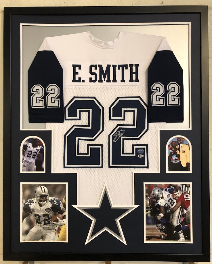 Emmitt Smith Signed 34x42 Custom Framed Jersey (Beckett COA & PROVA Hologram) at PristineAuction.com Emmitt Smith Signed 34x42 Custom Framed Jersey (Beckett COA & PROVA Hologram) at PristineAuction.com