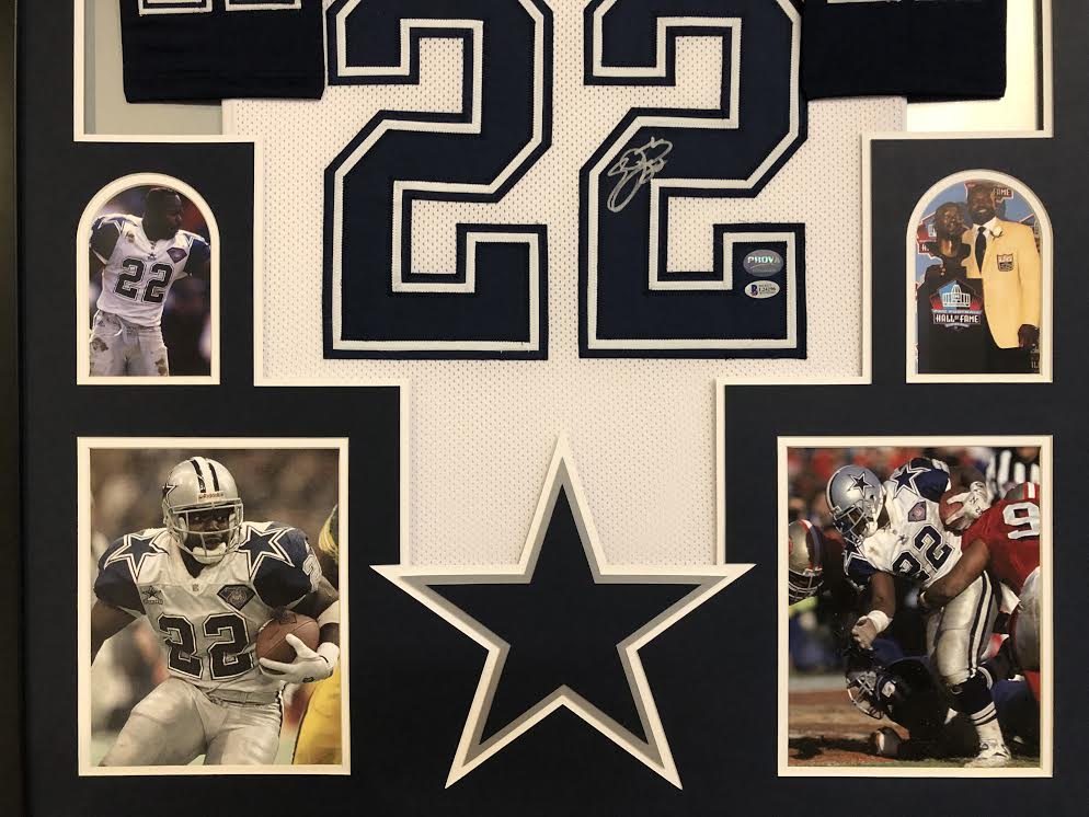 Emmitt Smith Signed 34x42 Custom Framed Jersey (Beckett COA & PROVA Hologram) at PristineAuction.com Emmitt Smith Signed 34x42 Custom Framed Jersey (Beckett COA & PROVA Hologram) at PristineAuction.com