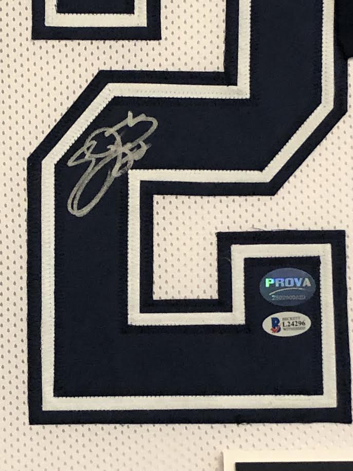 Emmitt Smith Signed 34x42 Custom Framed Jersey (Beckett COA & PROVA Hologram) at PristineAuction.com Emmitt Smith Signed 34x42 Custom Framed Jersey (Beckett COA & PROVA Hologram) at PristineAuction.com