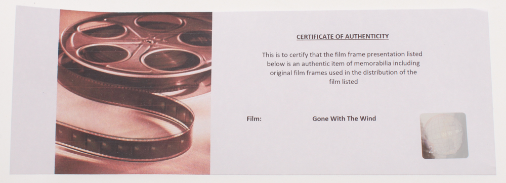 "Gone with the Wind" LE 8x10 Custom Matted Original Film / Movie Cell Display at PristineAuction.com "Gone with the Wind" LE 8x10 Custom Matted Original Film / Movie Cell Display at PristineAuction.com