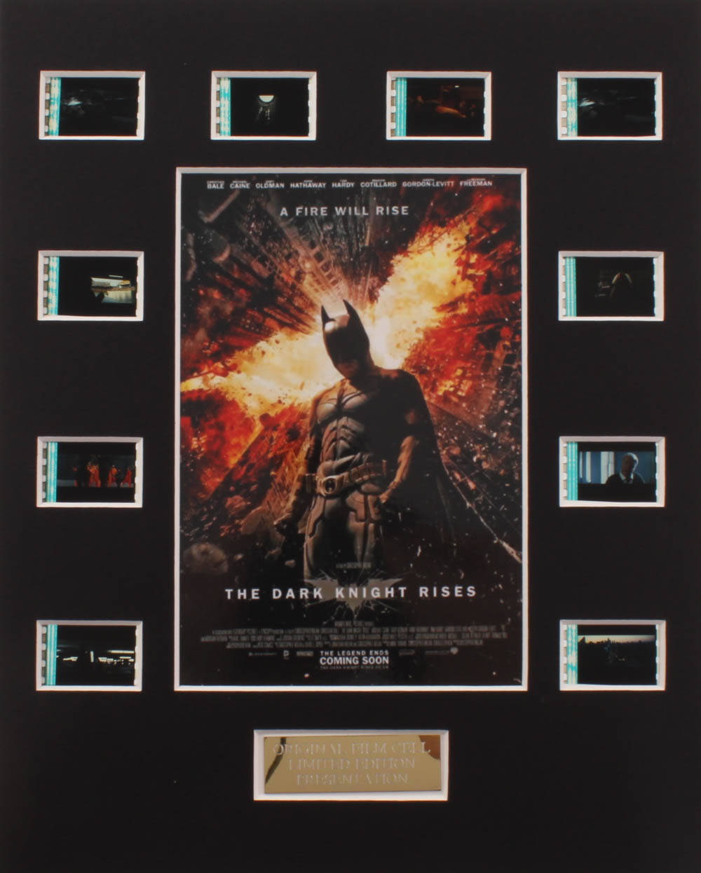 "The Dark Knight Rises" LE 8x10 Custom Matted Original Film / Movie Cell Display at PristineAuction.com "The Dark Knight Rises" LE 8x10 Custom Matted Original Film / Movie Cell Display at PristineAuction.com