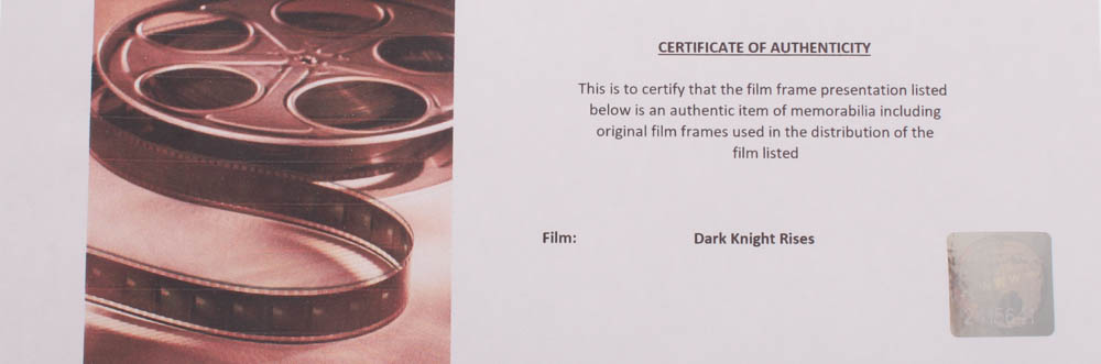 "The Dark Knight Rises" LE 8x10 Custom Matted Original Film / Movie Cell Display at PristineAuction.com "The Dark Knight Rises" LE 8x10 Custom Matted Original Film / Movie Cell Display at PristineAuction.com