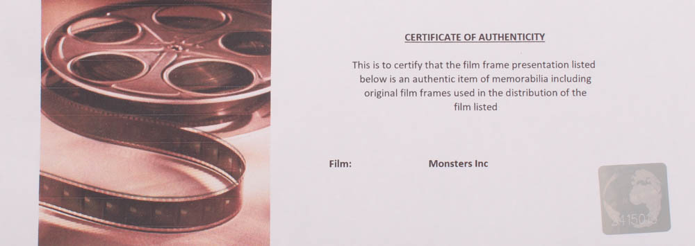 "Monsters, Inc." LE 8x10 Custom Matted Original Film / Movie Cell Display at PristineAuction.com "Monsters, Inc." LE 8x10 Custom Matted Original Film / Movie Cell Display at PristineAuction.com